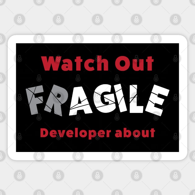 Watch Out Fragile Developer About Sticker by Incognito Design